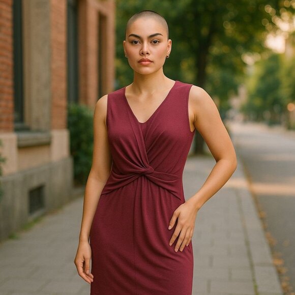 Hailey 23 Jami Sleeveless Twist Dress Burgundy Women's Size Large - Picture 1 of 7